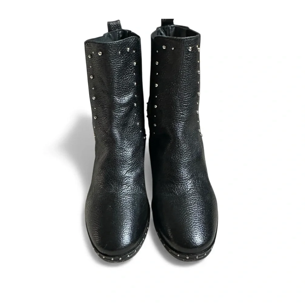 Napoleoni Chelsea Boots Studded Black Ankle Booties Moto Academia 39 Size 8